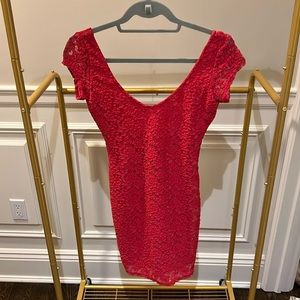 Red Lace BodyCon Dress
